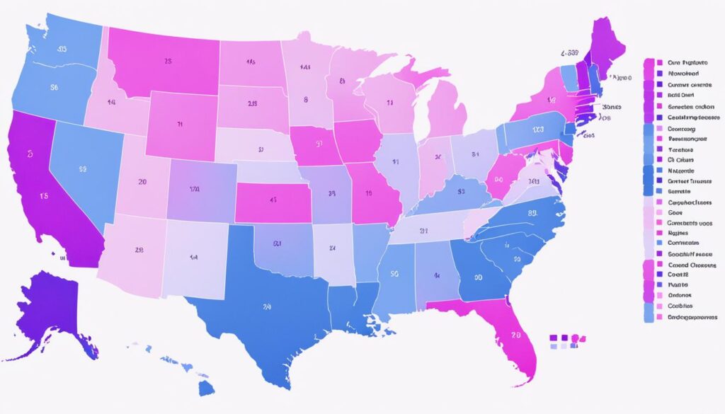 Gender ratio of nurses by state